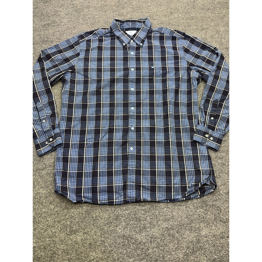 Southern Tide Mens XL‎ Blue Navy Plaid Classic Fit Long Sleeve Button Down Shirt
